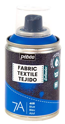 Pébéo - Textilfarbe Spray für Textilien 7A Spray - Natürliche und synthetische Stoffe - Auf Wasserbasis - Lösungsmittelfrei - Waschmaschinenfest - Sprühfarbe für Textilgestaltung - Farbe Blau von Pebeo