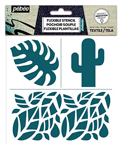 Pébéo - Tropische Schablone 7A für Textilgestaltung - Haftet auf den meisten Stoffen - Fehlerfreie Anwendung - Ideal auf gewölbten Oberfläche - Textil Schablone - Größe 15 x 15 cm Pébéo - Tropische Schablone 7A für Textilgestaltung - Haftet auf den meisten Stoffen - Fehlerfreie Anwendung - Ideal auf gewölbten Oberfläche - Textil Schablone - Größe 15 x 15 cm von pebeo