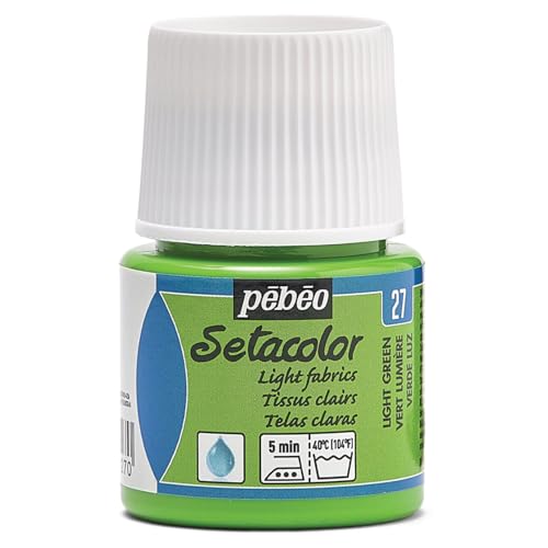Pebeo Setacolor Textilfarbe Licht Stoffmalfarbe, Effekt Buntglas, hellgrün, grün von Pebeo