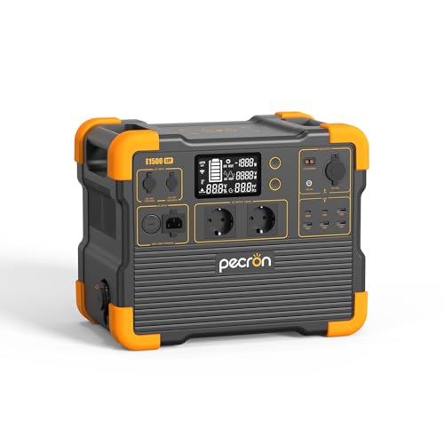 PECRON E1500LFP Tragbare Powerstation,1536Wh LiFePO4 Batterie-Backup, Erweiterbarer Kapazität,2200W AC Ausgängen (4400W Peak) Solar Generator für Outdoors Wohnmobil Camping von pecron