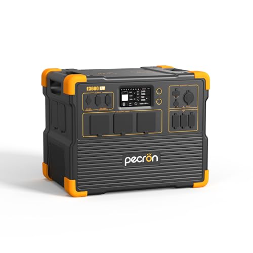 pecron E3600LFP PowerStation 3072Wh (Erweiterbar auf 15.36kWh) 3600W Tragbarer Solargenerator mit LiFePO4-Batterie & Schnellladung für Haus, Camping, Wohnmobil, Notfall von pecron