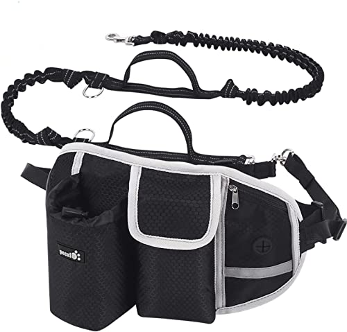 Pecute Hundeleine, freihändig, bis 110 kg, Stoßdämpfung, bequem, reflektierende Nähte, ideal zum Laufen, Joggen und Gehen (schwarz) Pecute Hundeleine, freihändig, bis 110 kg, Stoßdämpfung, bequem, reflektierende Nähte, ideal zum Laufen, Joggen und Gehen (schwarz) von pecute