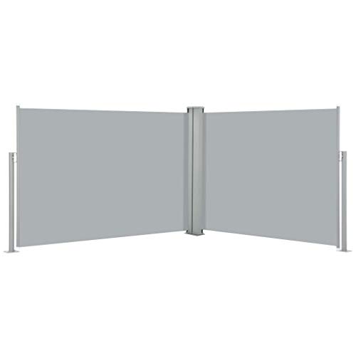 pedkit Ausziehbarer Seitenmarkise 120 x 1000 cm, Doppelseitiger Sichtschutz Markise, Automatischen Rückrollfunktion, Doppelseitenmarkise Garten-Seitenmarkise Seitenrollo, Anthrazit von pedkit