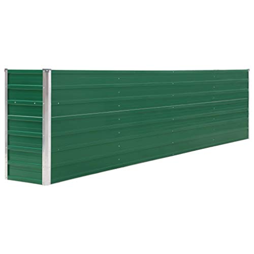 pedkit Hochbeet Gartenpflanzen Pflanzkübel Pflanzkasten Metall Gartenbeet, Grün Verzinkter Stahl, Sicherheitskanten 320 x 40 x 77 cm (L x B x H) für G?rten, Balkone oder Terrassen von pedkit