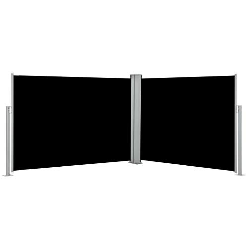 pedkit Seitenmarkise - Ausziehbarer auf 1000 cm Doppelseitiger Sichtschutz Markise, Automatischen Rückrollfunktion, Doppelseitenmarkise Seitenrollo, Schwarz von pedkit