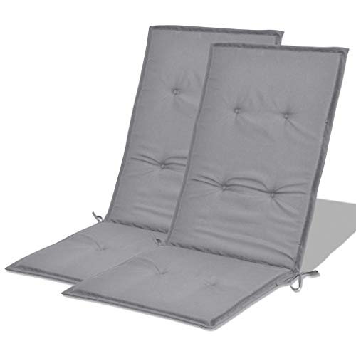 pedkit Stuhlauflagen Hochlehner 2er Set, Hochlehner Auflagen Stuhlkissen Sitzkissen Wasserdicht, mit Elastischen Band (120 x 50 x 3 cm, Grau) von pedkit