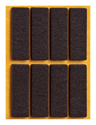 peha Filzgleiter - Parkettgleiter selbstklebend, eckig, 15x45 mm, braun (8 Stück) von haggiy
