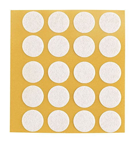 peha Filzgleiter - Kratzschutz f. Vasen und Deko-Gegenstände selbstklebend, Soft - 1,0 mm stark, weiß, rund 15 mm (20 STK.) von peha