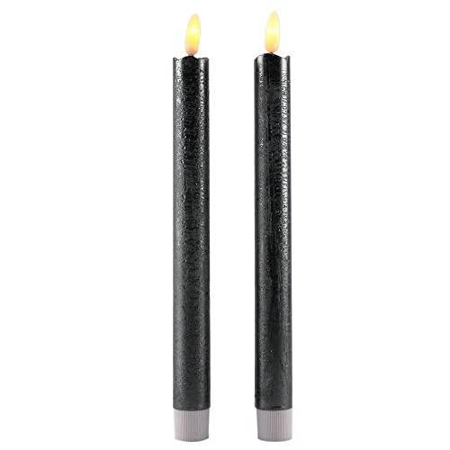 peha Magic Candle LED Echtwachskerzen Stabkerzen 2er-Set anthrazit 25,5cm Flackermodus BD-10100 ca. 2 cm im Durchmesser (anthrazit) von peha