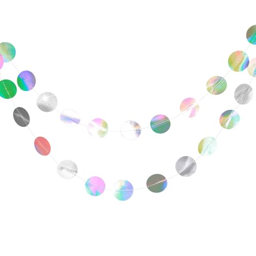 Runde Papier Girlande Bunt (2 Sets), Hängende Iridescent Runde Garland, für Geburtstag Hochzeit Party Deko von peiqiup