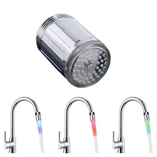 Bunte LED Wasserhahn Mit Temperatur-Sensor - 3 Farben Wasserfall Armatur Licht Für Restaurant, Haus, Hotel, Badezimmer, Küche - Romantisches Und Modernes Zubehör von peiyee
