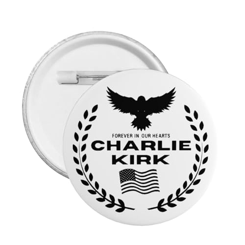 1 Stück RIP Charlie Kirk Button Pins Charlie Kirk Forever In Our Hearts Kreis Abzeichen Runde Brust Pins Brosche Dekor Medium von peiyeety