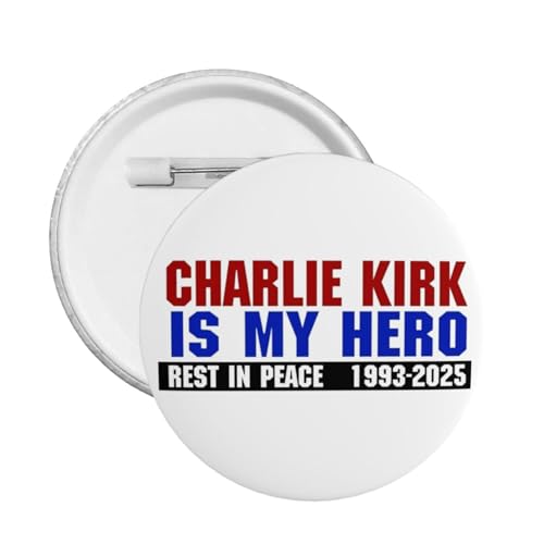 1 Stück RIP Charlie Kirk Button Pins Charlie Kirk ist mein Held Kreis Abzeichen Runde Brust Pins Brosche Dekor groß von peiyeety