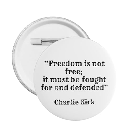 20 Stück Rip Charlie Kirk Button Pins Freiheit ist nicht umsonst, sie muss erkämpft und verteidigt werden Kreisabzeichen Runde Brust Pins Brosche Dekor Mittel von peiyeety