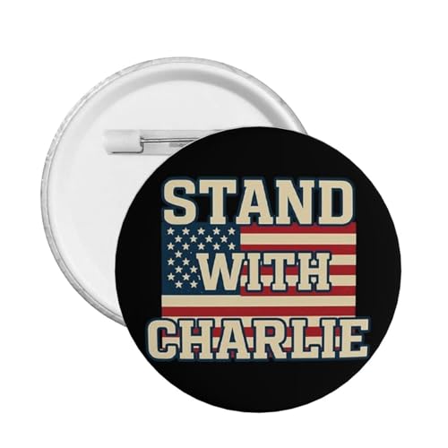 5 Stück RIP Charlie Kirk Button Pins I Stand With Charlie Kirk Kreis Abzeichen Runde Brust Pins Brosche Dekor Medium von peiyeety