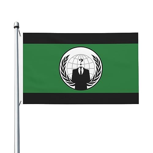 Anonymous-Flaggen, 90 x 150 cm, für den Außenbereich, doppelseitige Flagge, Polyester, leichte Flaggen, lustige Heim- und Hofdekoration, 3 x 5 Flaggen von peiyeety