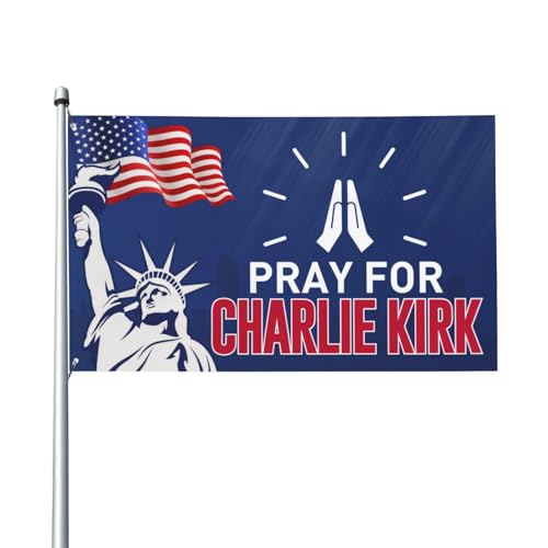 Beten Sie für Kirk Flagge Zeichen 2 x 3 Beten Sie für Charlie Kirk Flagge Banner für Yard Room Decor Kein Fahnenmast L295 von peiyeety