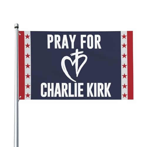 Beten Sie für Kirk Flagge Zeichen 3 x 5 Beten Sie für Charlie Kirk Flagge Banner für Yard Room Decor keine Fahnenstange L217 von peiyeety
