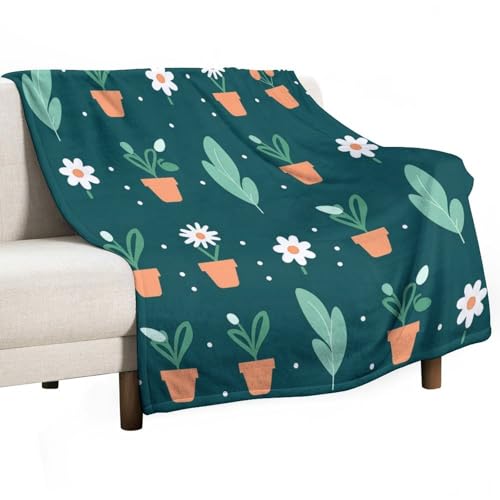 Blumentopf, süße Überwurfdecke, Dekorationsmaterial, süßer Druck, Flanell-Fleece, weicher Plüsch, flauschig, warm, leichte Bettwäsche für Damen, Herren und Mädchen, 127 x 152 cm Blumentopf, süße Überwurfdecke, Dekorationsmaterial, süßer Druck, Flanell-Fleece, weicher Plüsch, flauschig, warm, leichte Bettwäsche für Damen, Herren und Mädchen, 127 x 152 cm von peiyeety
