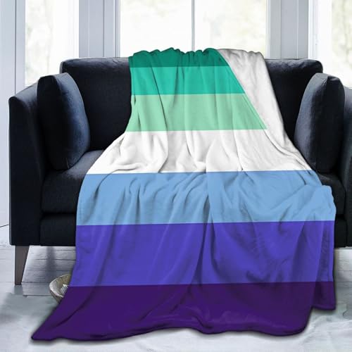 Decke mit Gay-Men-Pride-Flagge, Flanell-Überwurf, leichte, weiche Reisedecke für Couch, Bett, Sofa, für alle Jahreszeiten, 127 x 101 cm Decke mit Gay-Men-Pride-Flagge, Flanell-Überwurf, leichte, weiche Reisedecke für Couch, Bett, Sofa, für alle Jahreszeiten, 127 x 101 cm von peiyeety