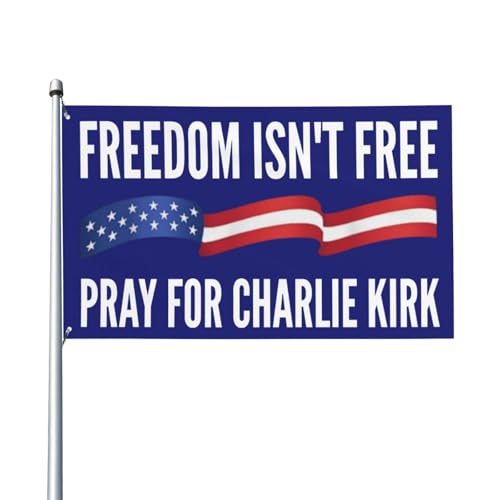 Freiheit ist nicht umsonst, beten Sie für Charlie Kirk, Flagge, 91 x 152 cm, Wanddekoration, Innen- und Außendekoration, L364 von peiyeety