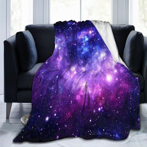 Galaxy Purple Decke, Flanell-Überwurf, leichte, weiche Reisedecke für Couch, Bett, Sofa, für alle Jahreszeiten, 127 x 101 cm von peiyeety