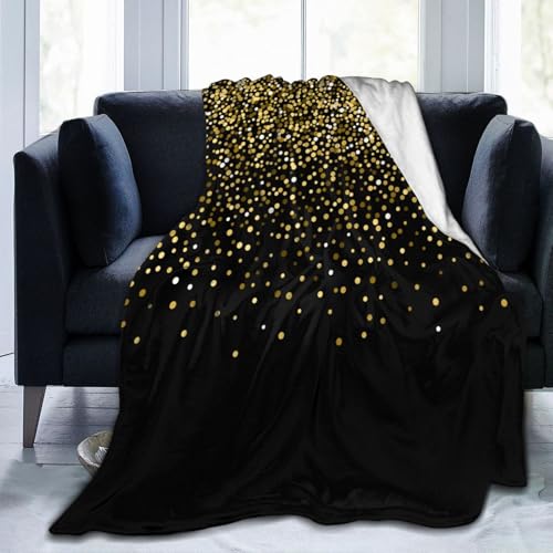 Goldglänzende Flanell-Überwurfdecke, leichte, weiche Reisedecke für Couch, Bett, Sofa, für alle Jahreszeiten, 152,4 x 127 cm Goldglänzende Flanell-Überwurfdecke, leichte, weiche Reisedecke für Couch, Bett, Sofa, für alle Jahreszeiten, 152,4 x 127 cm von peiyeety