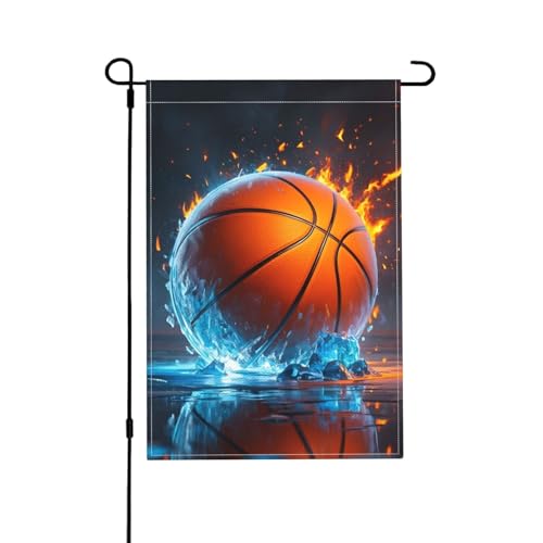 Iced Fire Basketball Sport-Gartenflagge, 30,5 x 45,7 cm, doppelseitige Hofflaggen, Banner, Outdoor-Feriendekoration für draußen, Terrasse, Rasen, Zuhause Iced Fire Basketball Sport-Gartenflagge, 30,5 x 45,7 cm, doppelseitige Hofflaggen, Banner, Outdoor-Feriendekoration für draußen, Terrasse, Rasen, Zuhause von peiyeety