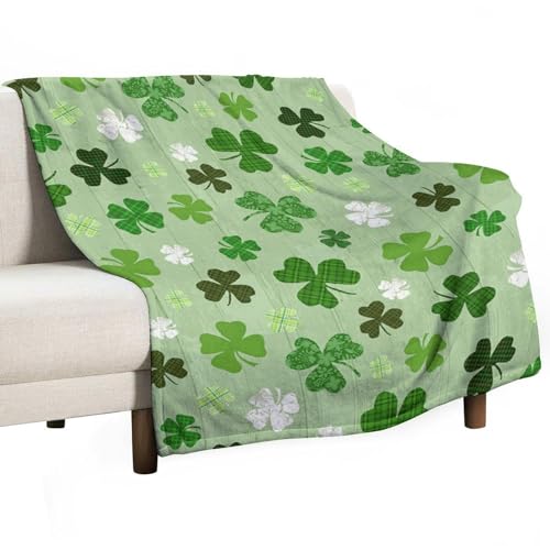 Kleeblatt-Muster, Decke, Kleeblatt-Dekor-Decken, weicher, Warmer Überwurf für Frauen, Geburtstag, Dekoration für Zuhause und Wohnzimmer, 101,6 x 127 cm Kleeblatt-Muster, Decke, Kleeblatt-Dekor-Decken, weicher, Warmer Überwurf für Frauen, Geburtstag, Dekoration für Zuhause und Wohnzimmer, 101,6 x 127 cm von peiyeety