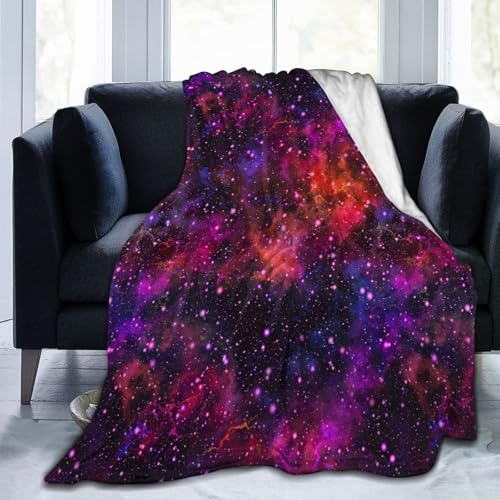 Lila-rote Galaxy-Decke, Flanell-Überwurfdecke, leichte, weiche Reisedecke für Couch, Bett, Sofa, für alle Jahreszeiten, 127 x 101 cm Lila-rote Galaxy-Decke, Flanell-Überwurfdecke, leichte, weiche Reisedecke für Couch, Bett, Sofa, für alle Jahreszeiten, 127 x 101 cm von peiyeety