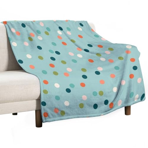 Niedliche mehrfarbige Decke mit Punkten, mehrfarbige Überwurfdecke für die Couch, für Frauen und Mädchen, weiche, Flauschige Flanell-Überwürfe für Bett, Sofa, Stuhl, Punkte-Dekor, 101,6 x 127 cm Niedliche mehrfarbige Decke mit Punkten, mehrfarbige Überwurfdecke für die Couch, für Frauen und Mädchen, weiche, Flauschige Flanell-Überwürfe für Bett, Sofa, Stuhl, Punkte-Dekor, 101,6 x 127 cm von peiyeety