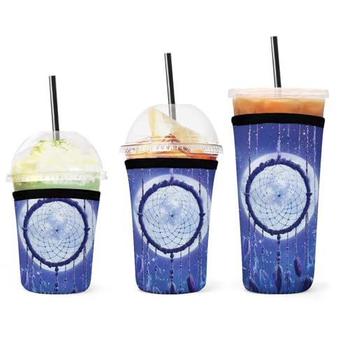 Robuste Neopren-Becherhülle mit Traumfängern und Rabenmotiv zur Wärmespeicherung von Getränken, passend für die meisten Becherformen, Party-Getränke-Dekor Robuste Neopren-Becherhülle mit Traumfängern und Rabenmotiv zur Wärmespeicherung von Getränken, passend für die meisten Becherformen, Party-Getränke-Dekor von peiyeety