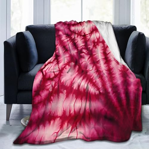 Rote Batikdecke, Flanell-Überwurfdecke, leichte, weiche Reisedecke für Couch, Bett, Sofa, für alle Jahreszeiten, 203,2 x 152,4 cm Rote Batikdecke, Flanell-Überwurfdecke, leichte, weiche Reisedecke für Couch, Bett, Sofa, für alle Jahreszeiten, 203,2 x 152,4 cm von peiyeety