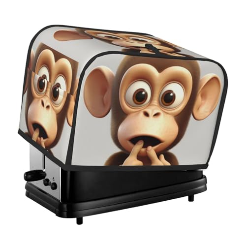 The Silent Monkey Toaster-Abdeckung für 2 Scheiben, Abdeckungen für kleine Küchengeräte mit Griff, Universalgröße, staubdichte Abdeckung für Mikrowellenherde mit Taschen, Abdeckung für Brotbackautomat The Silent Monkey Toaster-Abdeckung für 2 Scheiben, Abdeckungen für kleine Küchengeräte mit Griff, Universalgröße, staubdichte Abdeckung für Mikrowellenherde mit Taschen, Abdeckung für Brotbackautomat von peiyeety
