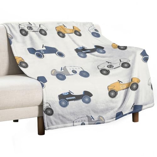 Überwurfdecke mit antiken Automustern, Fannel-Fleece, superweich, lustige Decke, Reise-Überwurfdecke für Bett, Couch, Sofa, 101,6 x 127 cm, für Kinder Überwurfdecke mit antiken Automustern, Fannel-Fleece, superweich, lustige Decke, Reise-Überwurfdecke für Bett, Couch, Sofa, 101,6 x 127 cm, für Kinder von peiyeety