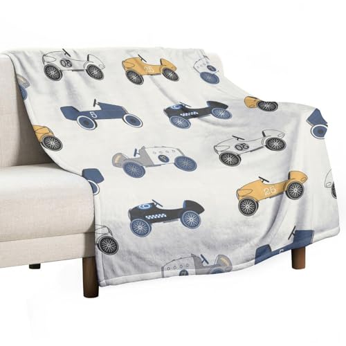Überwurfdecke mit antiken Automustern, Fannel-Fleece, superweich, lustige Decke, Reise-Überwurfdecke für Bett, Couch, Sofa, 127 x 152 cm, für Kinder Überwurfdecke mit antiken Automustern, Fannel-Fleece, superweich, lustige Decke, Reise-Überwurfdecke für Bett, Couch, Sofa, 127 x 152 cm, für Kinder von peiyeety