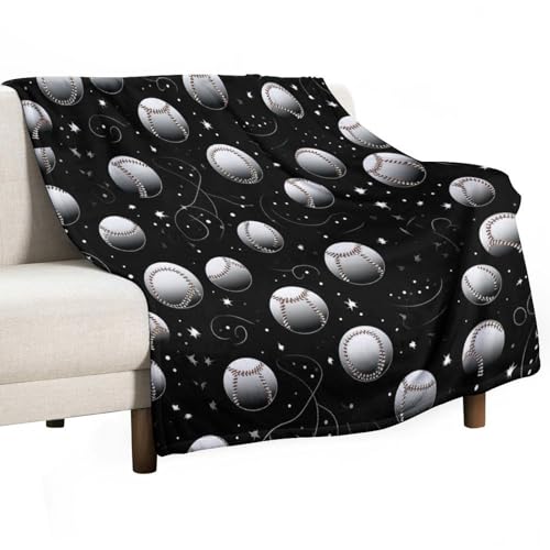 Ultraweiche Flanell-Fleece-Bettdecke, Black_Baseball Planet, Überwurfdecke, ganzjährig, warm, flauschig, leicht, gemütlich, Plüsch, für Wohnzimmer/Schlafzimmer, 101,6 x 127 cm Ultraweiche Flanell-Fleece-Bettdecke, Black_Baseball Planet, Überwurfdecke, ganzjährig, warm, flauschig, leicht, gemütlich, Plüsch, für Wohnzimmer/Schlafzimmer, 101,6 x 127 cm von peiyeety