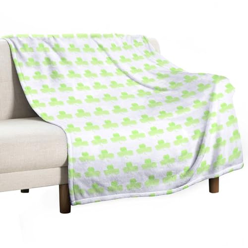 peiyeety Herbstdecke mit Kleeblatt-Grün-Muster, weiche Decke für Sofa, Wohnzimmer, Bett, Mädchen und Jungen, Herbstgrün, 127 x 152 cm peiyeety Herbstdecke mit Kleeblatt-Grün-Muster, weiche Decke für Sofa, Wohnzimmer, Bett, Mädchen und Jungen, Herbstgrün, 127 x 152 cm von peiyeety