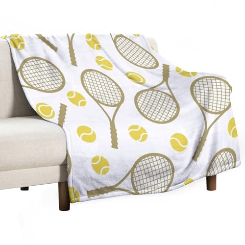 peiyeety Tennisschlägerdecke für superweiche, Flauschige Schläger-Geschenkdecken für Jungen und Mädchen, Kinderzimmer, Tennismuster, Überwurfdecken für Bett, Couch, Sofa, 101,6 x 127 cm peiyeety Tennisschlägerdecke für superweiche, Flauschige Schläger-Geschenkdecken für Jungen und Mädchen, Kinderzimmer, Tennismuster, Überwurfdecken für Bett, Couch, Sofa, 101,6 x 127 cm von peiyeety