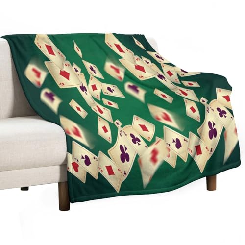 peiyeety Überwurfdecke, weiche Flanelldecke, leicht, gemütlich, Plüsch, für Wohnzimmer, Schlafzimmer, Pokermuster, 127 x 152 cm peiyeety Überwurfdecke, weiche Flanelldecke, leicht, gemütlich, Plüsch, für Wohnzimmer, Schlafzimmer, Pokermuster, 127 x 152 cm von peiyeety