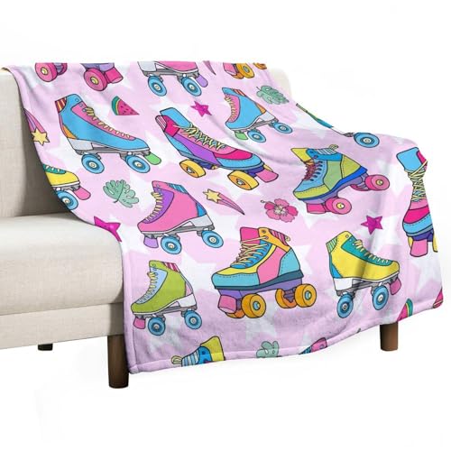 peiyeety Überwurfdecke, weiche Flanelldecke, leicht, gemütlich, Plüsch, für Wohnzimmer und Schlafzimmer, Roller-Derby-Skates-Druck, 127 x 152 cm peiyeety Überwurfdecke, weiche Flanelldecke, leicht, gemütlich, Plüsch, für Wohnzimmer und Schlafzimmer, Roller-Derby-Skates-Druck, 127 x 152 cm von peiyeety