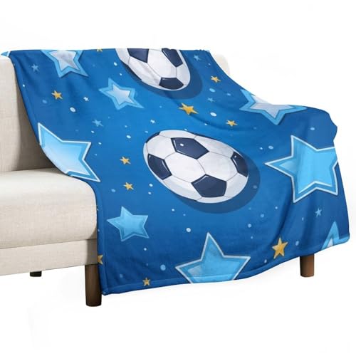peiyeety Weiche Überwurfdecke, Bedruckt, Flanell-Fleecedecke für Wohnzimmer, Schlafzimmer, Sofa, Couch, Dekoration, Fußball-Blaudruck, 101,6 x 127 cm peiyeety Weiche Überwurfdecke, Bedruckt, Flanell-Fleecedecke für Wohnzimmer, Schlafzimmer, Sofa, Couch, Dekoration, Fußball-Blaudruck, 101,6 x 127 cm von peiyeety