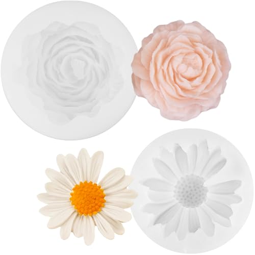 pekifaves 2 Stück Kerzen Silikonformen, Daisy Silicone Kerzenform 3D Pfingstrosen-Kerzenform, Silikonformen Gießformen Kerzen Blumen, DIY Herstellung pekifaves 2 Stück Kerzen Silikonformen, Daisy Silicone Kerzenform 3D Pfingstrosen-Kerzenform, Silikonformen Gießformen Kerzen Blumen, DIY Herstellung von pekifaves