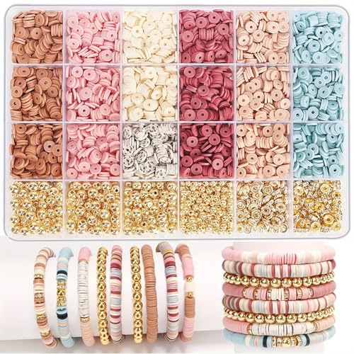 Pekifaves Perlen Set - 6mm Clay Perlen zum Auffdeln, Armbnder Selber Machen, Schmuckherstellung, Freundschaftsarmband Pekifaves Perlen Set - 6mm Clay Perlen zum Auffdeln, Armbnder Selber Machen, Schmuckherstellung, Freundschaftsarmband von pekifaves