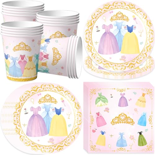 pekifaves Prinzessin Partygeschirr Set, 16 Gäste Prinzessinnenkleid Pappteller Kindergeburtstag Deko, Rosa Schloss Pappteller Tassen Servietten Rosa, für Mädchen-Geburtstagsparty, Hochzeit pekifaves Prinzessin Partygeschirr Set, 16 Gäste Prinzessinnenkleid Pappteller Kindergeburtstag Deko, Rosa Schloss Pappteller Tassen Servietten Rosa, für Mädchen-Geburtstagsparty, Hochzeit von pekifaves