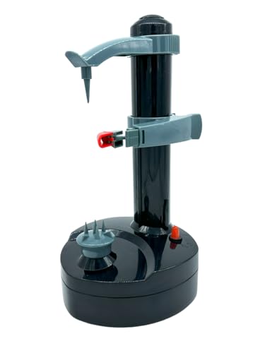 pelamatic - Elektrischer Kartoffelschäler | Spart Zeit & Mühe | Sicherheitsdesign | Mit 2 zusätzlichen Klingen | Leicht zu reinigen | Obst- und Gemüseschäler, Schwarz, Kunststoff von pelamatic