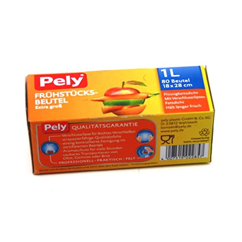 Pely Frühstücksbeutel 1L 80 Beutel Frischhaltebeutel Butterbrot extra groß von pely