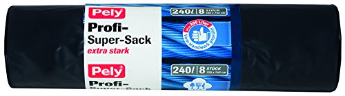 pely 8560 clean Profi-Super-Müllsäcke, 240 Liter, 8 Stück, anthrazit pely 8560 clean Profi-Super-Müllsäcke, 240 Liter, 8 Stück, anthrazit von pely