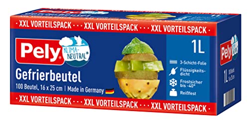 Pely Gefrierbeutel 1 Liter Vorteilspack 100 Beutel, Rundumschutz für Aroma und Geschmack, made in Germany Pely Gefrierbeutel 1 Liter Vorteilspack 100 Beutel, Rundumschutz für Aroma und Geschmack, made in Germany von pely