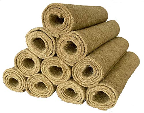 Nager-Teppich aus 100% Hanf, 100 x 40 cm ca. 5 mm, 10er Pack, (EUR 5,15 je Stück), Nagermatte, Hanfmatte geeignet als Käfig Bodenbedeckung für Nagetiere und Kleintiere, Nagerteppich von pemmiproducts